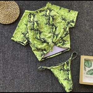 Green Snake Two Piece Bikini Set